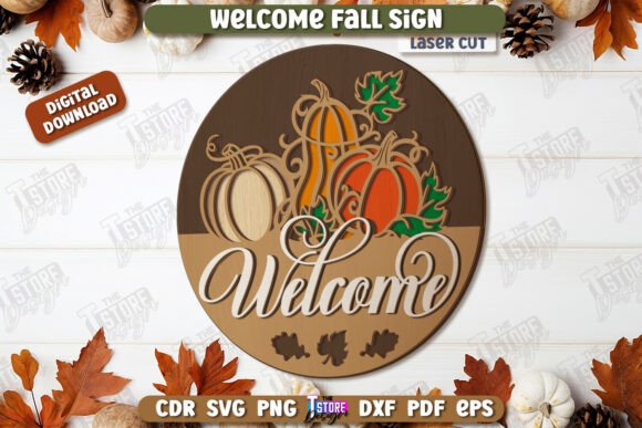 Download Welcome Fall Sign Laser Cut Design - Fall sign laser cut Collection