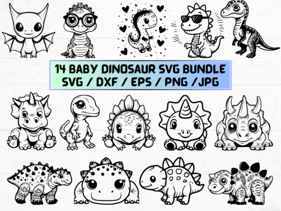 Download Baby Dinosaur Engraving Svg - Premium Resources