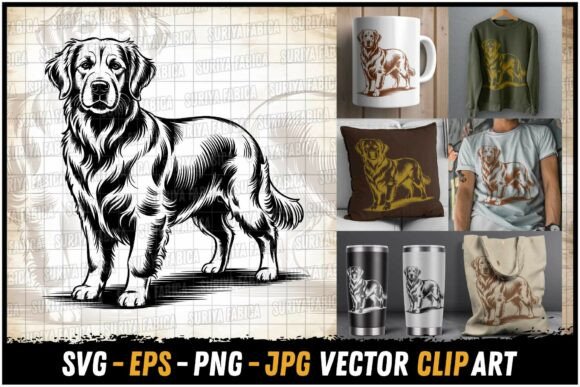 Download Golden Retriever Laser Engraving SVG - Engraving svg Collection
