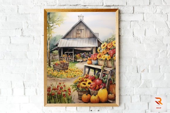 Download Watercolor Autumm Harvest Farm Wall Art - Farm wall art Collection