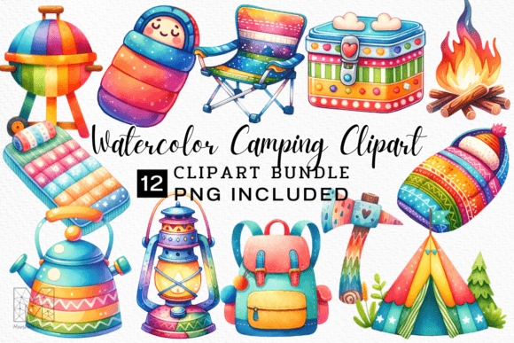 Download Watercolor Travel Camping Clipart - Camping Collection