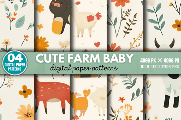 Download Cute Farm Baby Pattern Digital Pattern 4 - Premium Resources