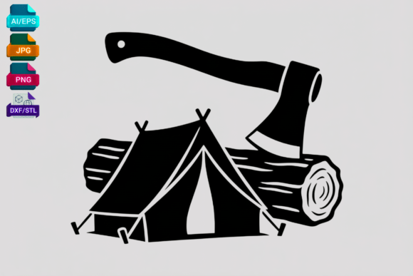 Download Camping Tent Axe Wood SVG Cut File - Camping Collection