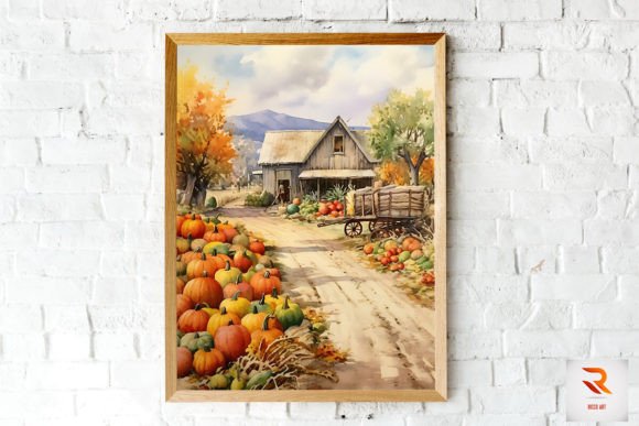 Download Watercolor Autumm Harvest Farm Wall Art - Farm wall art Collection