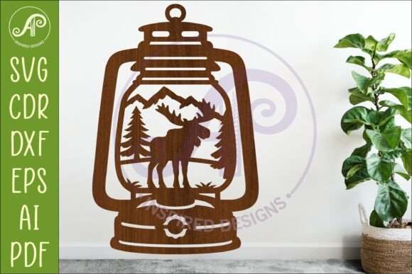 Download Camping Lantern Scene Moose Wall Sign - Camping Collection