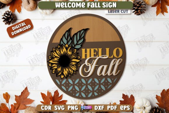 Download Welcome Fall Sign Laser Cut, Farmhouse - Fall sign laser cut Collection